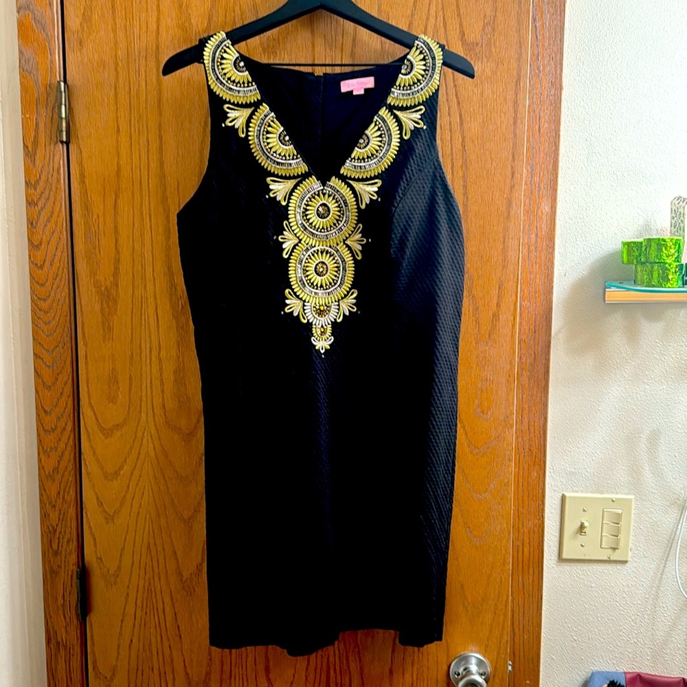 Lilly Pulitzer Embellished V Neck Dress - Size 14